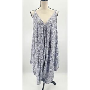 Japna Womens Small Harem Romper Animal Print V-Neck Boho Festival Beach Vacation